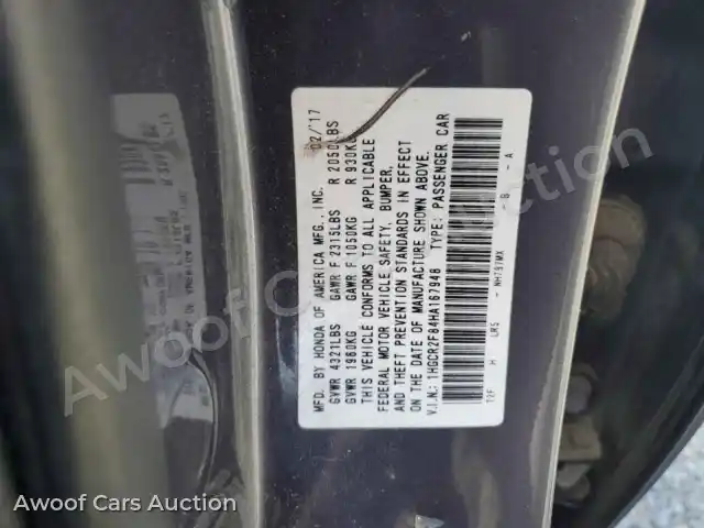 2017 Honda Accord 1HGCR2F84HA167948 — Copart auction photo 12