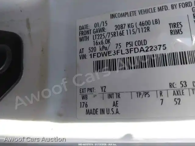 2015 Ford E-350 Cutaway 1FDWE3FL3FDA22375 — Iaai auction photo 8