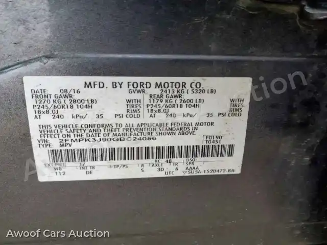 2016 Ford Edge 2FMPK3J90GBC24056 — Copart auction photo 14