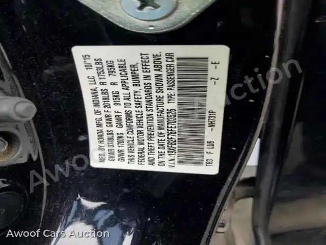 2015 Honda Civic 19XFB2F76FE703526 — Copart auction photo 12