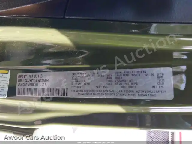 2021 Jeep Wrangler 4XE 1C4JJXP65MW824874 — Iaai auction photo 9