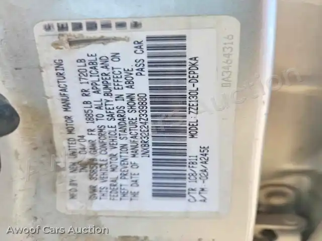 2004 Toyota Corolla 1NXBR32E24Z339880 — Copart auction photo 12