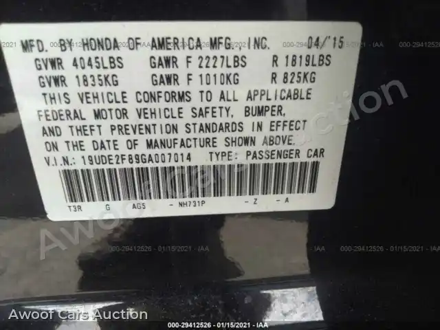 2016 Acura ILX 19UDE2F89GA007014 — Iaai auction photo 9