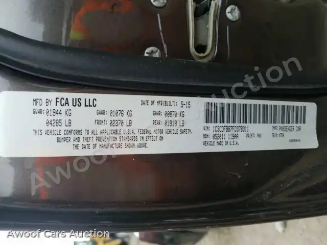 2015 Dodge Dart 1C3CDFBB7FD378311 — hoton gwanjo Copart na 10