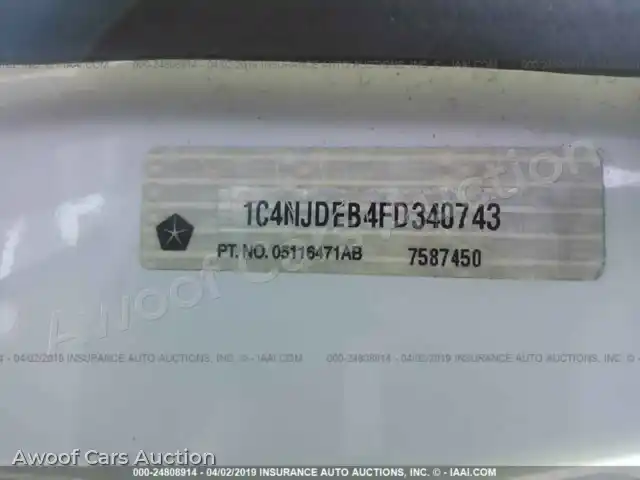 2015 Jeep Compass 1C4NJDEB4FD340743 — Iaai auction photo 9