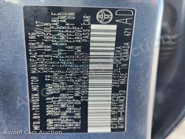 2018 Toyota Corolla 2T1BURHE4JC001807 — Copart auction photo 12