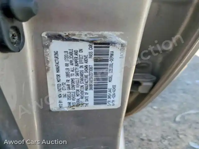 2003 Toyota Corolla 1NXBR38E93Z073067 — hoton gwanjo Copart na 12