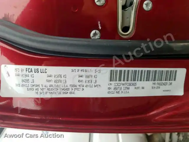 2015 Dodge Dart 1C3CDFAA7FD363025 — photo 10 de la vente Copart