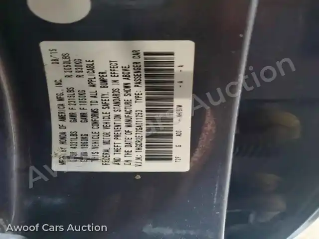 2016 Honda Accord 1HGCR2E72GA011253 — Copart auction photo 13