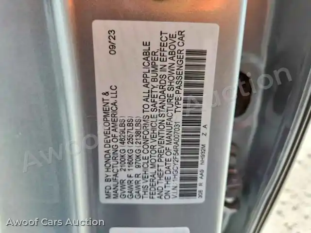 2024 Honda Accord 1HGCY2F54RA007031 — Copart auction photo 12