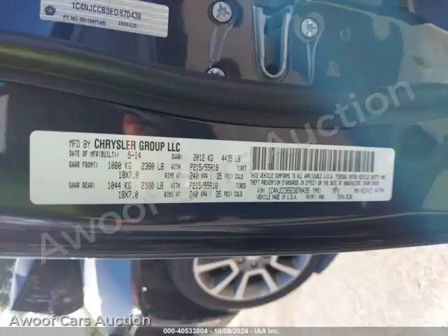2014 Jeep Compass 1C4NJCCB5ED870439 — Iaai auction photo 9