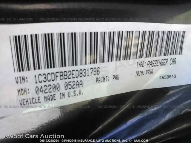 2014 Dodge Dart 1C3CDFBB2ED831796 — hoton gwanjo Iaai na 9