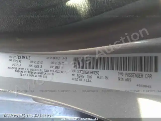 2015 Chrysler 200 1C3CCCAB2FN664256 — Iaai auction photo 9