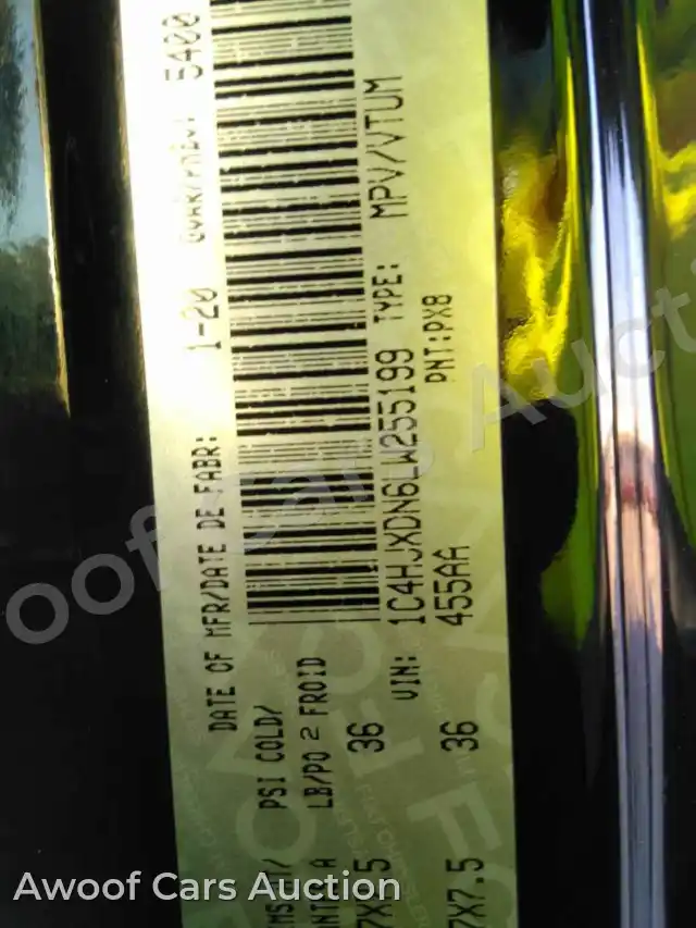 2020 Jeep Wrangler 1C4HJXDN6LW255199 — Manheim auction photo 6
