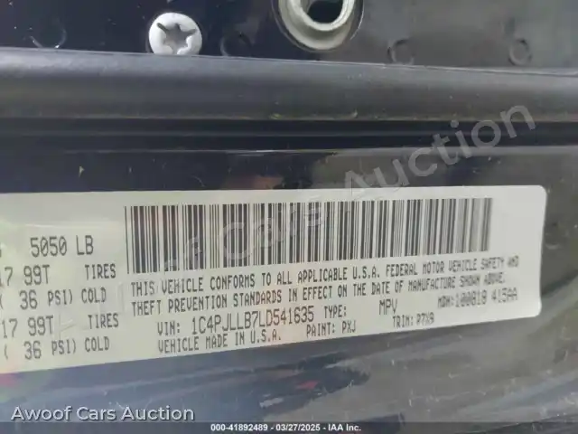 2020 Jeep Grand Cherokee 1C4PJLLB7LD541635 — Iaai auction photo 9