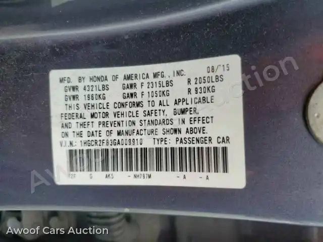 2016 Honda Accord 1HGCR2F83GA009910 — Copart auction photo 13