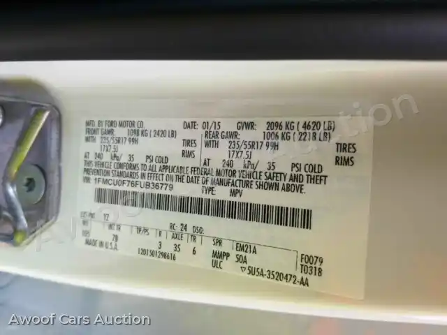 2015 Ford Escape 1FMCU0F76FUB36779 — Manheim auction photo 28
