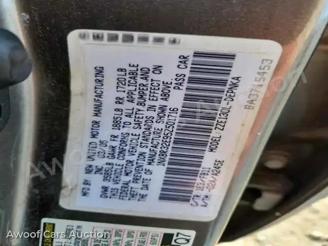 2005 Toyota Corolla 1NXBR32E95Z501716 — hoton gwanjo Copart na 12
