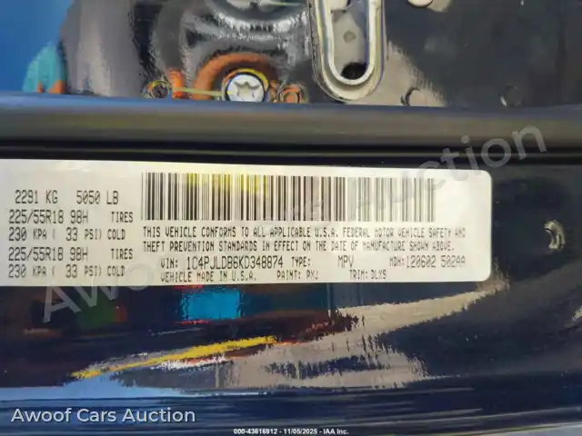 2019 Jeep Cherokee 1C4PJLDB6KD348874 — Iaai auction photo 9