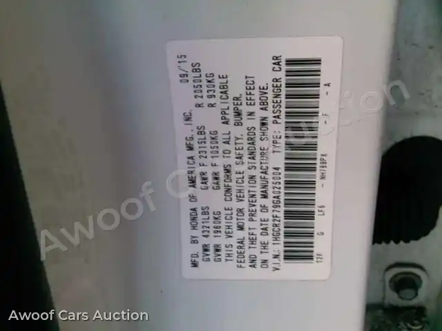2016 Honda Accord 1HGCR2F79GA025004 — Manheim auction photo 6
