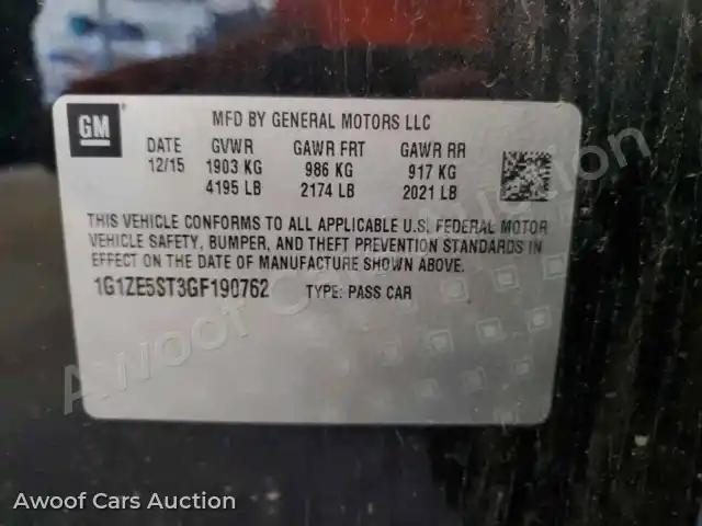2016 Chevrolet Malibu 1G1ZE5ST3GF190762 — Copart auction photo 12