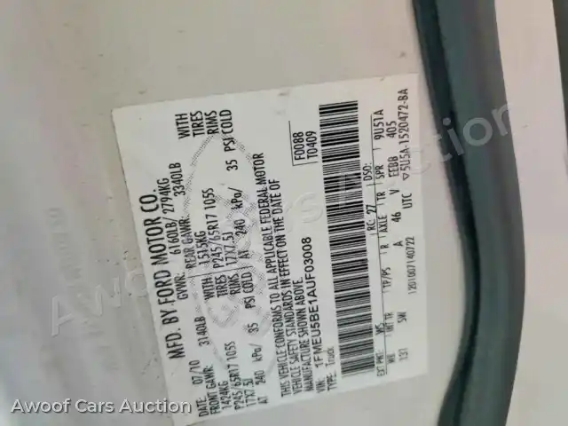 2010 Ford Explorer 1FMEU5BE1AUF03008 — Copart auction photo 12