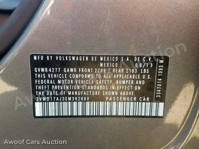 2014 Volkswagen Jetta 3VWD17AJ3EM362680 — Copart auction photo 10