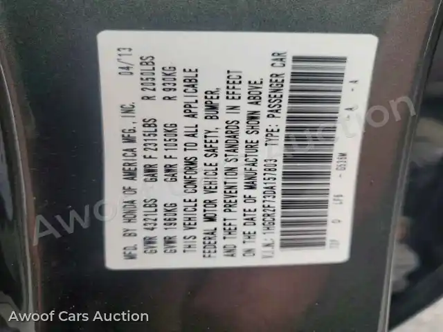 2013 Honda Accord 1HGCR2F73DA157803 — Copart auction photo 12