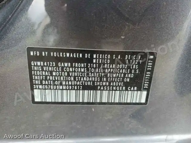 2021 Volkswagen Jetta 3VWC57BU9MM097612 — photo 12 de la vente Copart