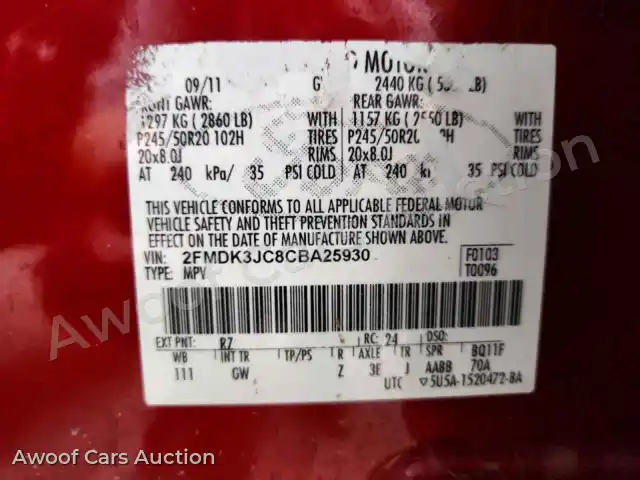 2012 Ford Edge 2FMDK3JC8CBA25930 — Copart auction photo 13