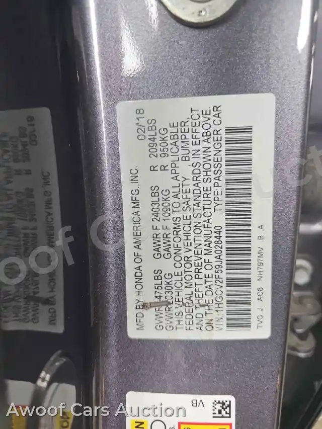 2018 Honda Accord 1HGCV2F59JA028440 — Manheim auction photo 21