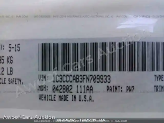 2015 Chrysler 200 1C3CCCAB3FN709933 — Iaai auction photo 9