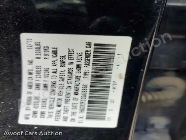 2016 Honda Accord 1HGCR2F32GA098681 — Copart auction photo 12
