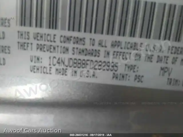 2015 Jeep Compass 1C4NJDBB8FD282995 — Iaai auction photo 9
