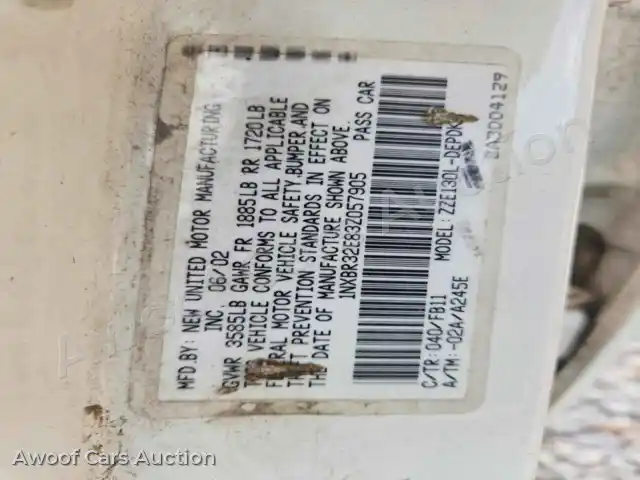 2003 Toyota Corolla 1NXBR32E83Z057905 — hoton gwanjo Copart na 12