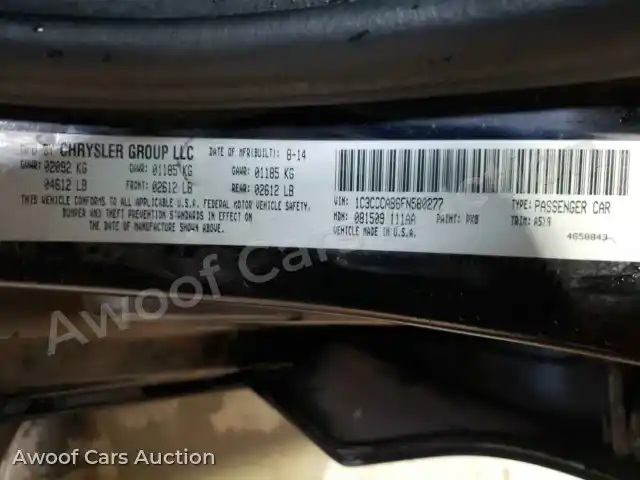 2015 Chrysler 200 1C3CCCAB6FN580277 — photo 10 de la vente Copart
