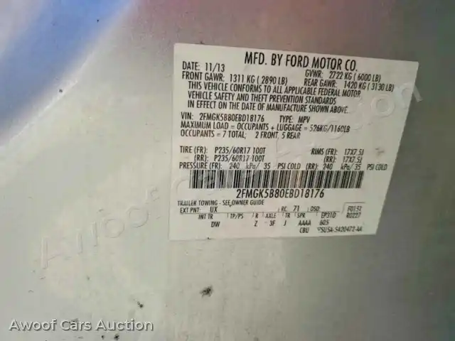 2014 Ford Flex 2FMGK5B80EBD18176 — Copart auction photo 13