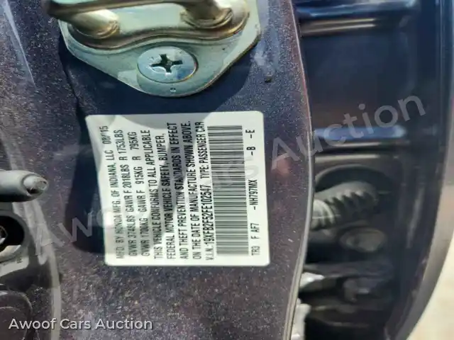 2015 Honda Civic 19XFB2F52FE102547 — Copart auction photo 12