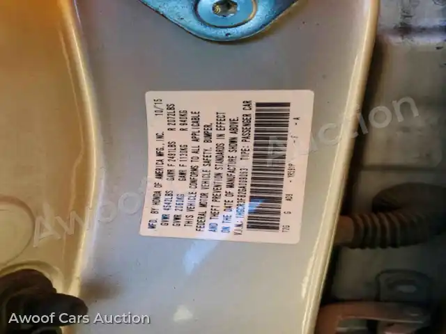 2016 Honda Accord 1HGCR3F82GA009063 — photo 12 de la vente Copart