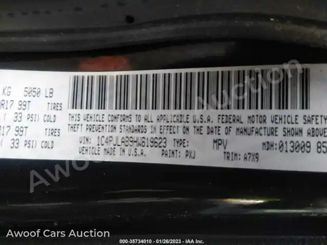 2017 Jeep Cherokee 1C4PJLAB9HW619623 — Iaai auction photo 9