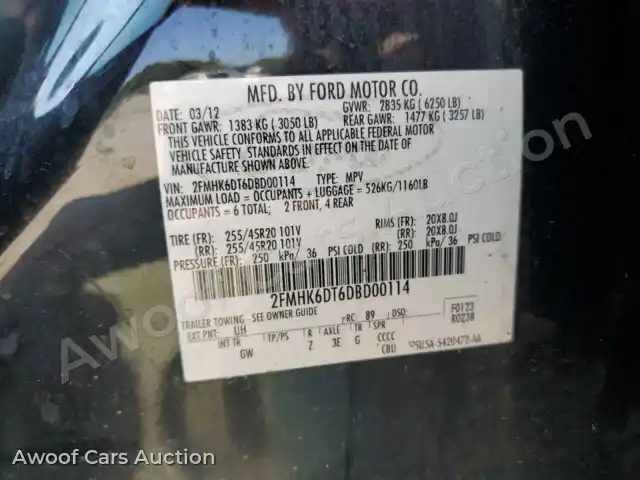 2013 Ford Flex 2FMHK6DT6DBD00114 — Copart auction photo 13