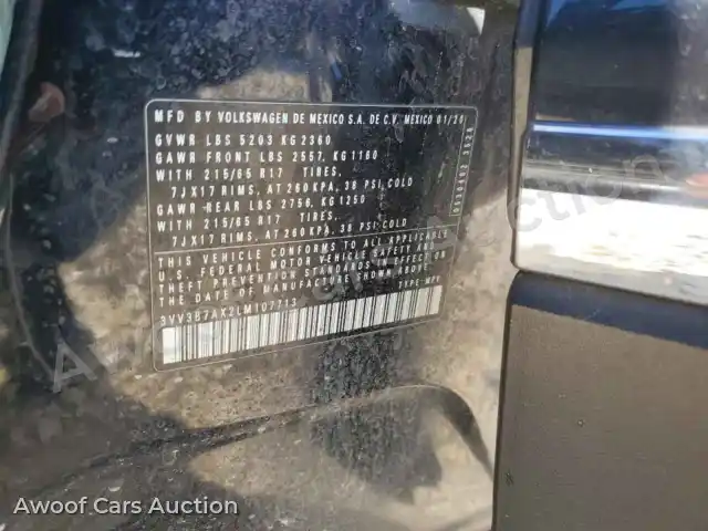 2020 Volkswagen Tiguan 3VV3B7AX2LM107713 — Copart auction photo 14