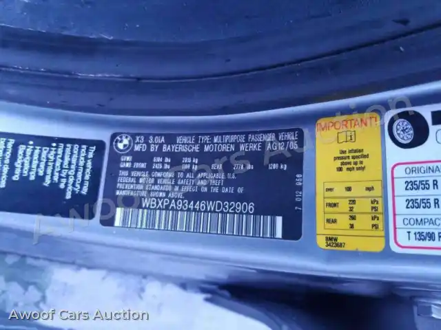 2006 BMW X3 WBXPA93446WD32906 — Manheim auction photo 11
