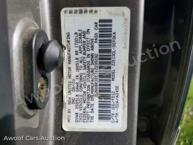 2004 Toyota Corolla 1NXBR32E74Z239192 — photo 12 de la vente Copart