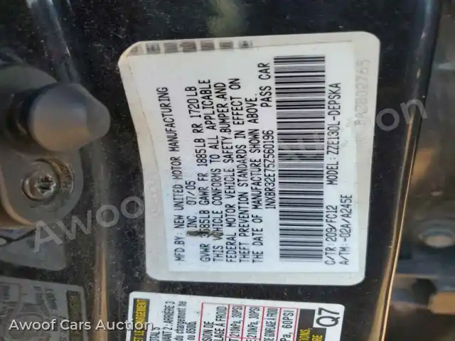 2005 Toyota Corolla 1NXBR32E75Z560196 — hoton gwanjo Copart na 12