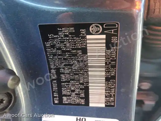 2016 Toyota Corolla 2T1BURHEXGC583680 — Copart auction photo 12