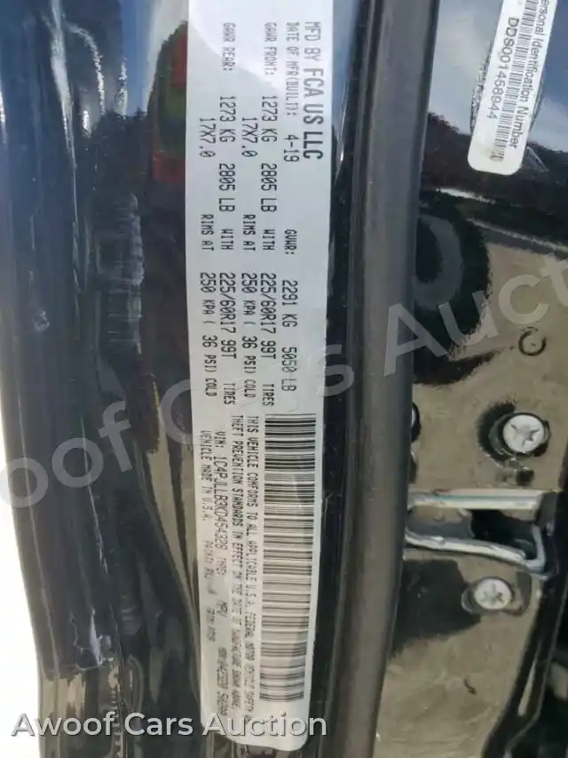 2019 Jeep Cherokee 1C4PJLLB3KD454328 — hoton gwanjo Copart na 12