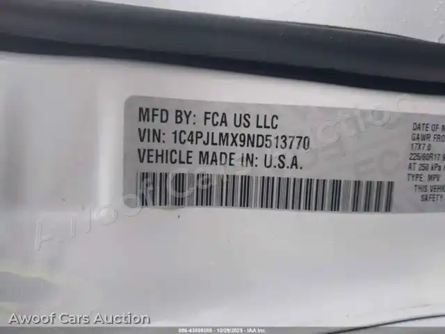 2022 Jeep Cherokee 1C4PJLMX9ND513770 — Iaai auction photo 9