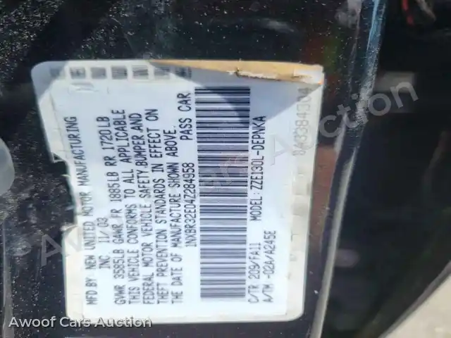 2004 Toyota Corolla 1NXBR32E04Z284958 — Copart auction photo 13