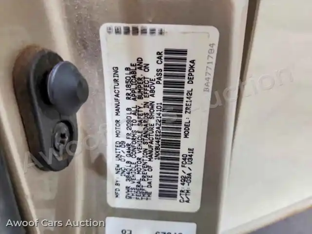 2010 Toyota Corolla 1NXBU4EE2AZ214101 — hoton gwanjo Copart na 12